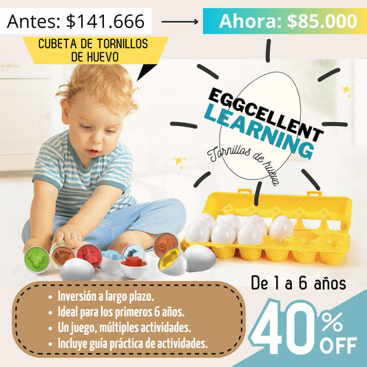 Cubeta de tornillos de huevo para la estimulación infantil