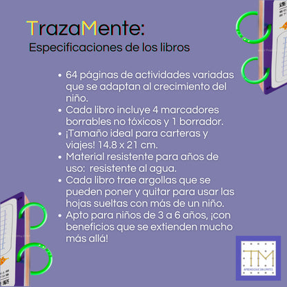 TrazaMente: libros de trazos 2.0 (Figuras y nùúmeros + letras)